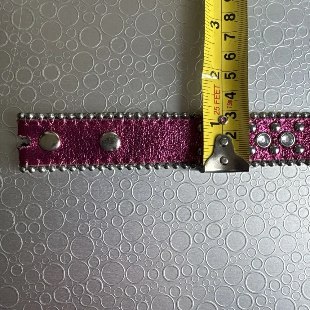 Girls Pink Bling Heart Belt Sz 7 8 M Rhinestone Embellished Strap ONLY No Buckle